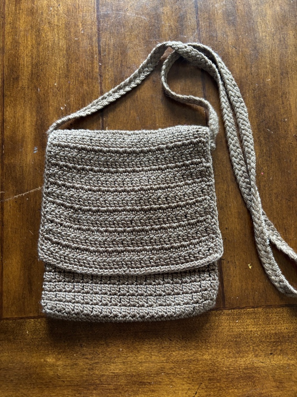 The Sak Crochet Crossbody Bag in tan
